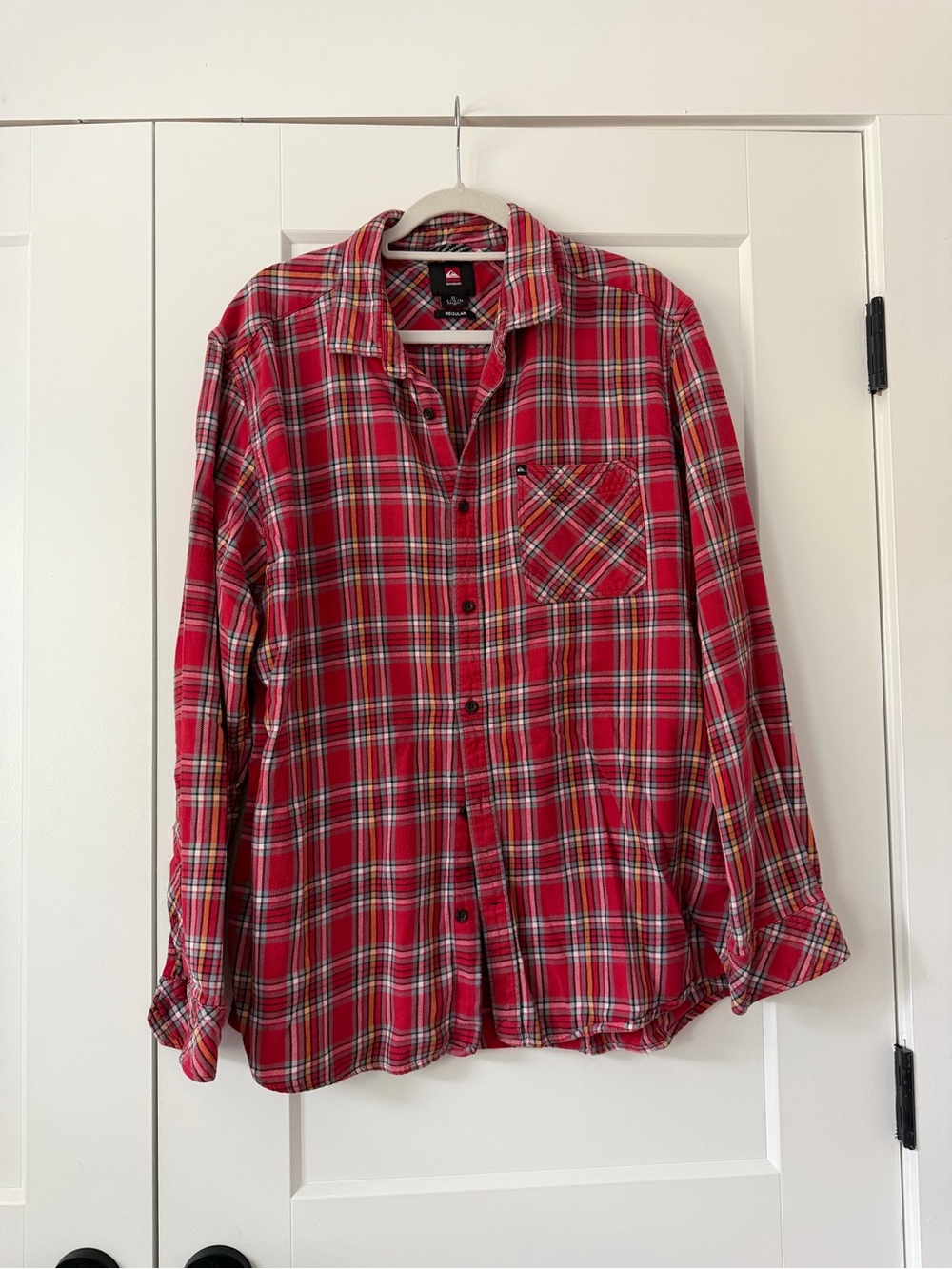 Quiksilver Red Plaid Button-Down Shirt